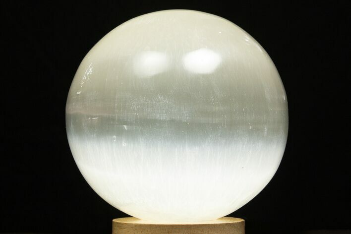 3 1/2" "Selenite" (Satin Spar) Spheres - With LED Light Stand - Photo 1